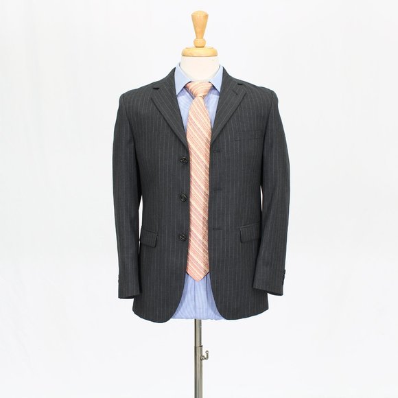 Michael Kors Youth 18R (36S Mens) 28x27 Gray Check Three Button Full Sui… - Picture 6 of 15